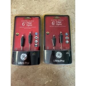 GE Ultra Pro 6ft Digital Audio Fiber Optic Toslink Cable 24500 Lot of 2 New